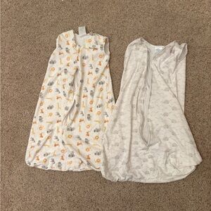 Set Of 2 Halo Sleepsack Medium 6/12M White Animals Sheep Zip